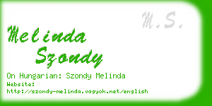 melinda szondy business card